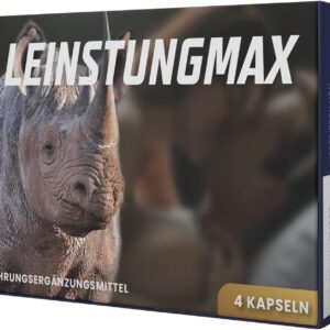 Premium LEINSTUNGMAX Ginseng- und Pflanzenextrakt-Kapseln – 4er-Pack | Nahrungsergänzungsmittel für aktive Männer | Enthält Maca, Ginseng, Rhodiola und Traubenkernextrakt