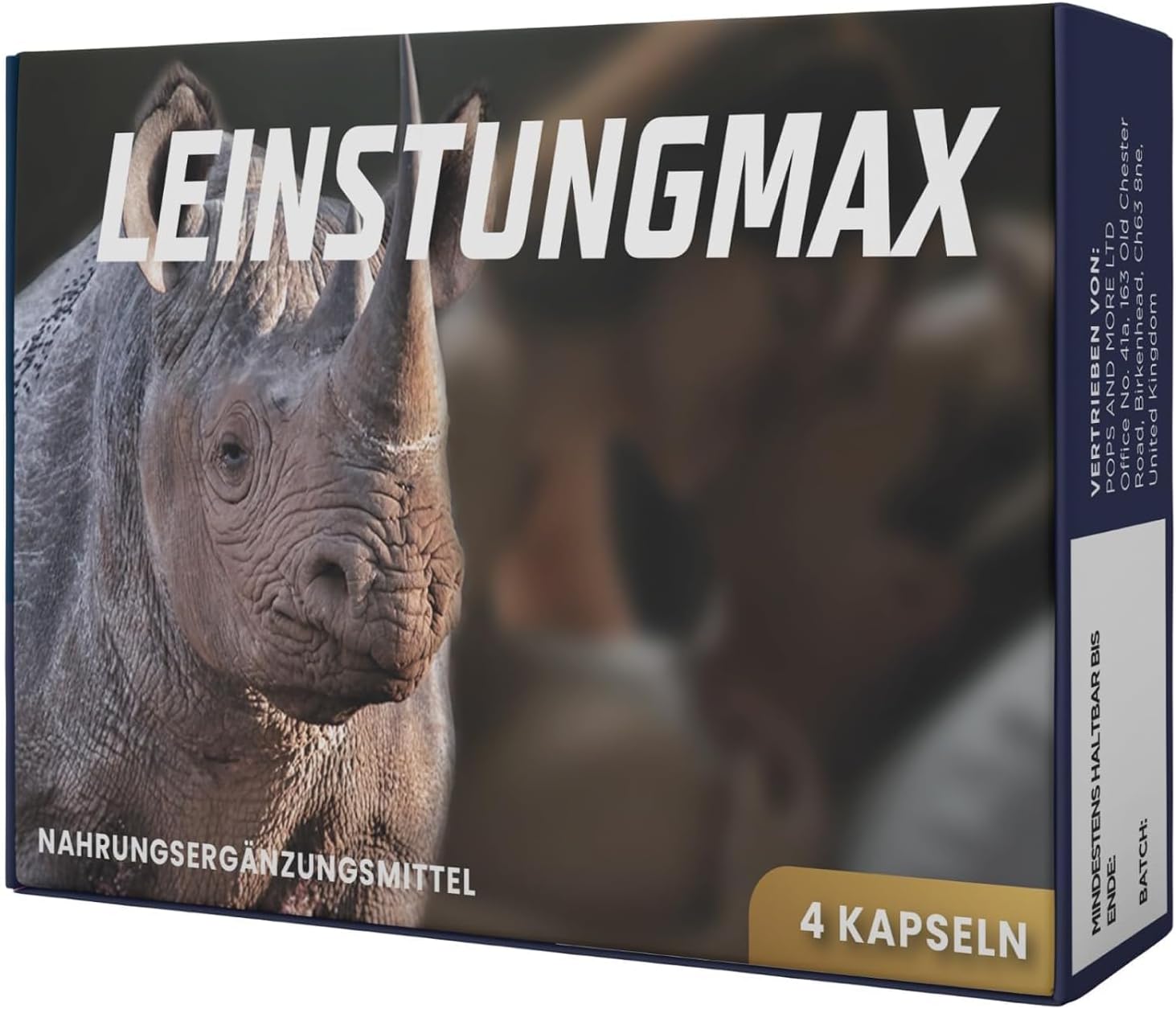 Premium LEINSTUNGMAX Ginseng- und Pflanzenextrakt-Kapseln – 4er-Pack | Nahrungsergänzungsmittel für aktive Männer | Enthält Maca, Ginseng, Rhodiola und Traubenkernextrakt